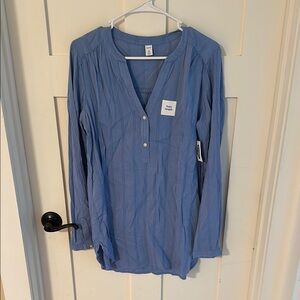Blue Long Sleeve Blouse